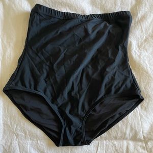 High Waist Swim Bottoms Black
